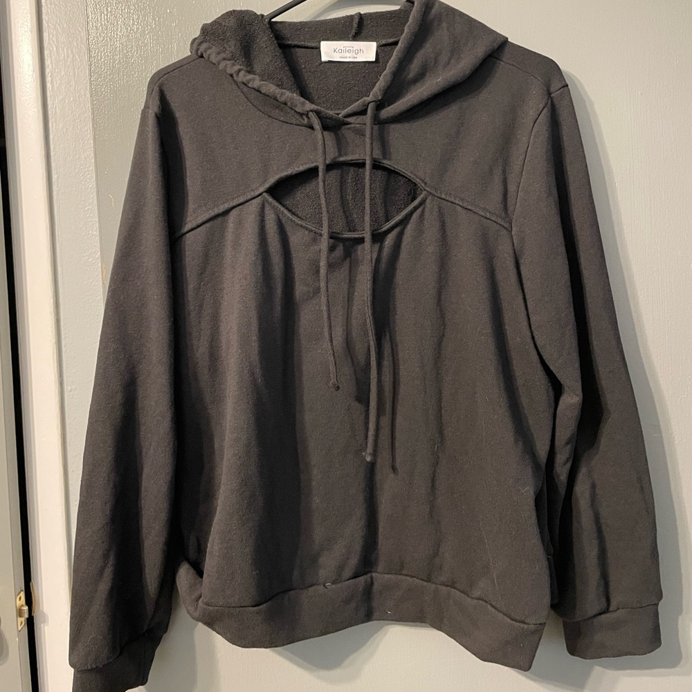 Kaileigh Black Keyhole Hoodie